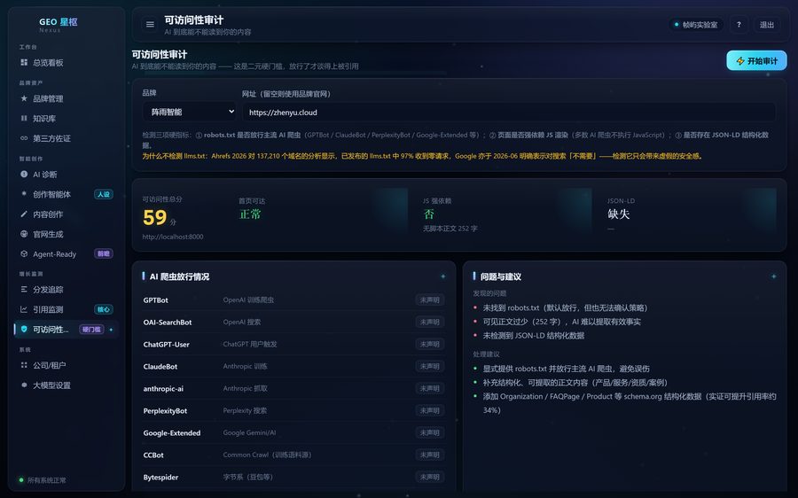 GEO 星枢 可访问性审计